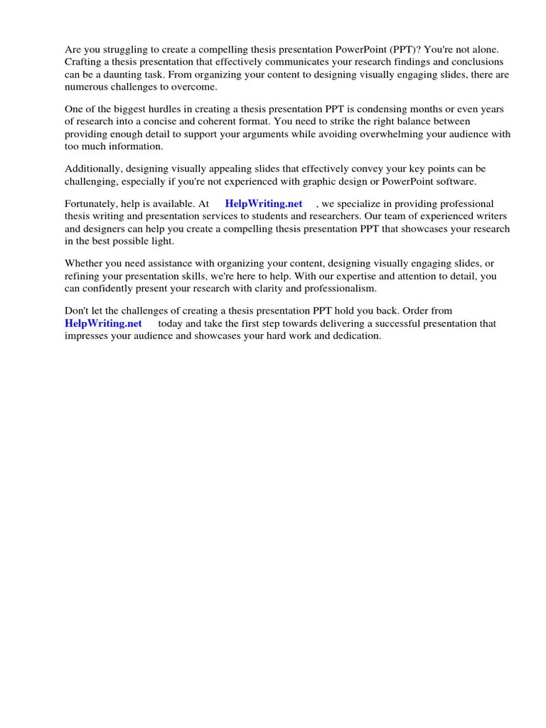 How To Make Thesis Presentation | PDF | Thesis | Microsoft Power Point