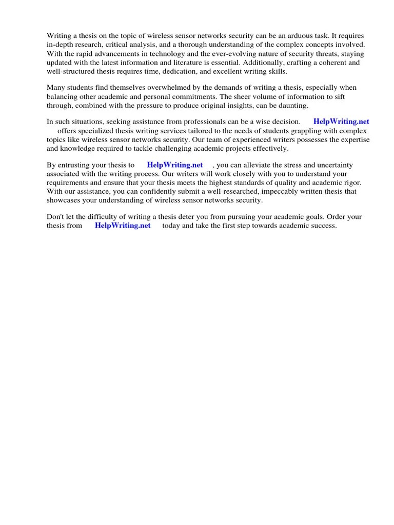 Thesis Wireless Sensor Networks Security | PDF | Wireless Sensor Network | Computer Network