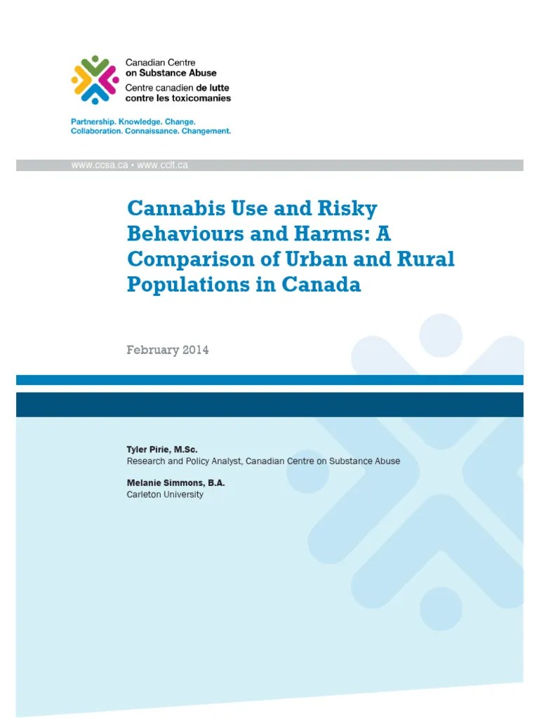 Cannabis Use And Risky Behaviours And Harms - A Comparison Of Urban And ...