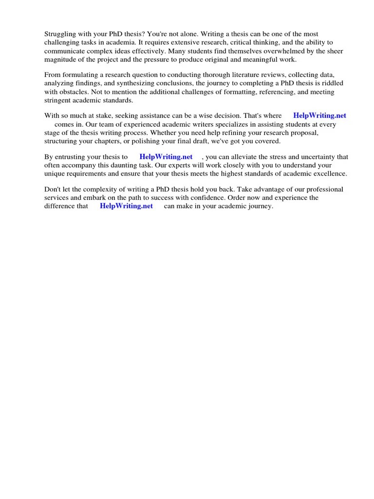 Writing Your PHD Thesis | PDF | Thesis | Doctor Of Philosophy