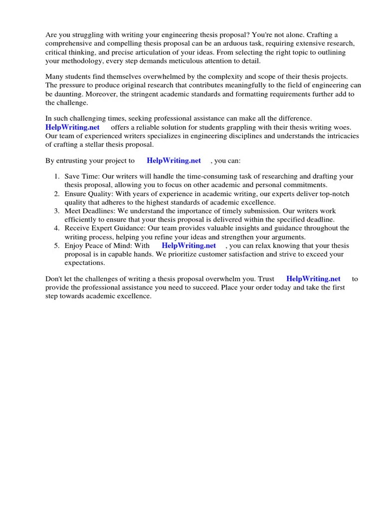 Engineering Thesis Proposal Sample | PDF | Engineering | Thesis