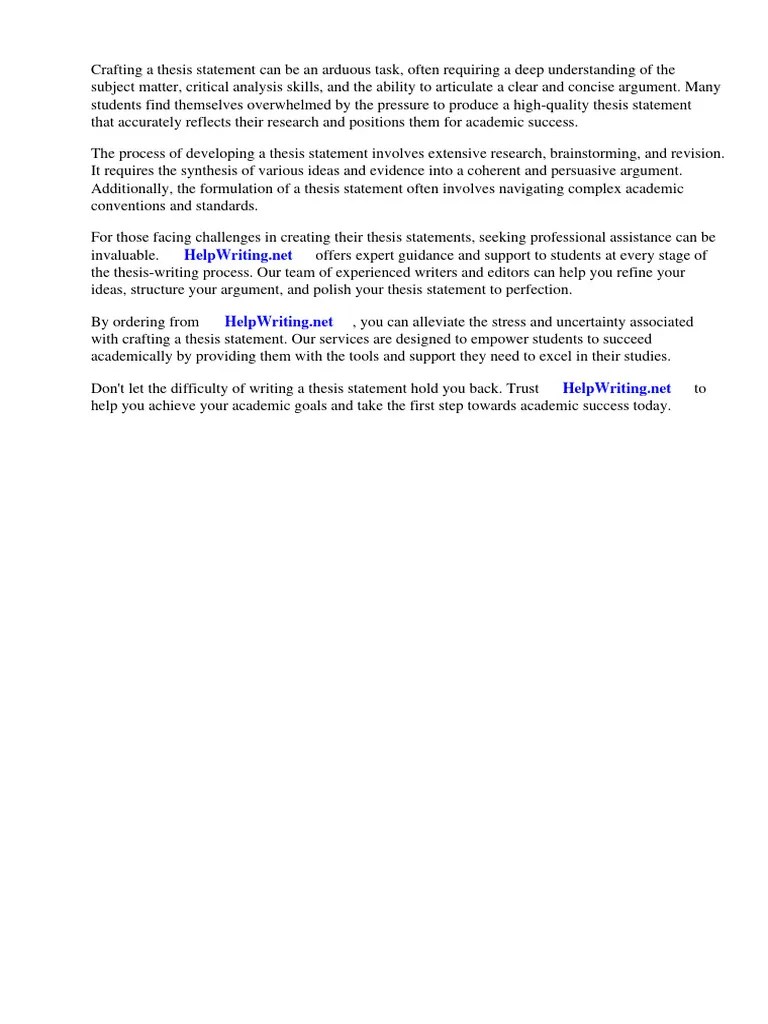 How To Make Your Own Thesis Statement | PDF | Essays | Thesis