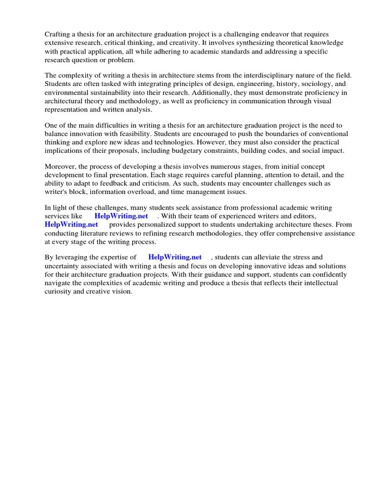 Thesis For Architecture Graduation Project | PDF | Creativity | Design