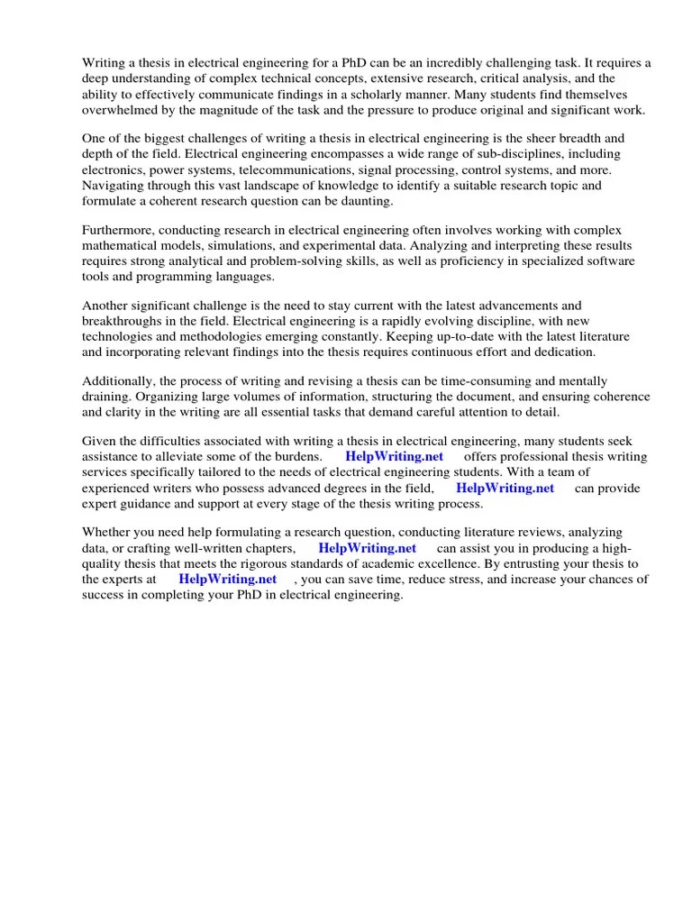 PHD Electrical Engineering Thesis PDF | PDF | Thesis | Engineering