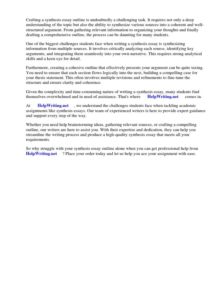 Synthesis Essay Outline AP | PDF | Apa Style | Essays