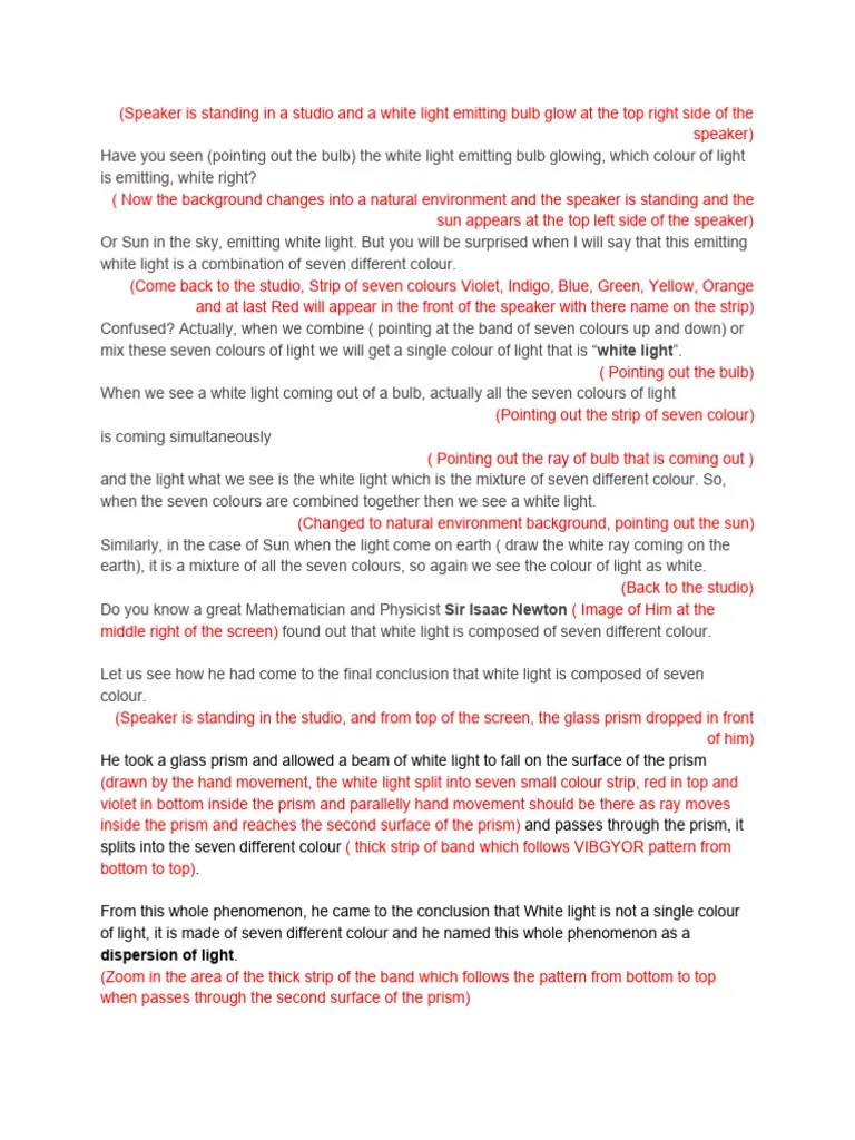 Dispersion Of Light | PDF | Refraction | Refractive Index