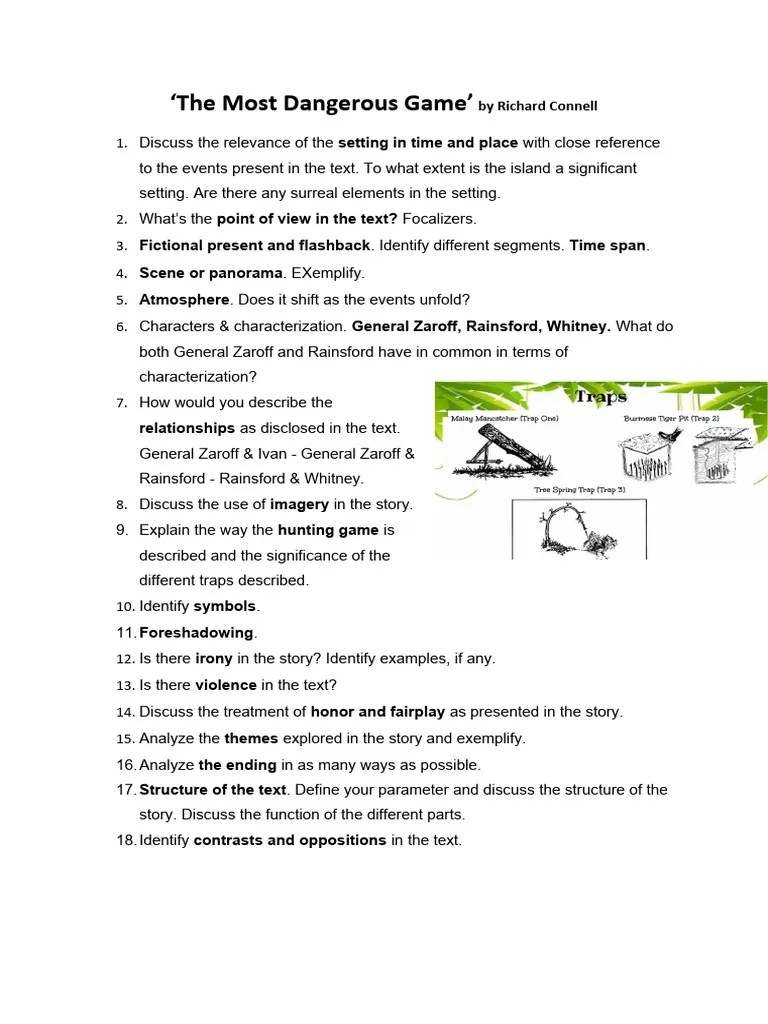 The Most Dangerous Game' By Richard Connell | PDF