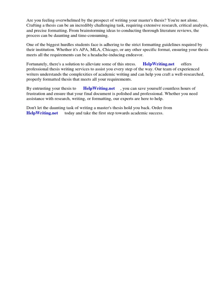 Master Thesis Format | PDF | Thesis