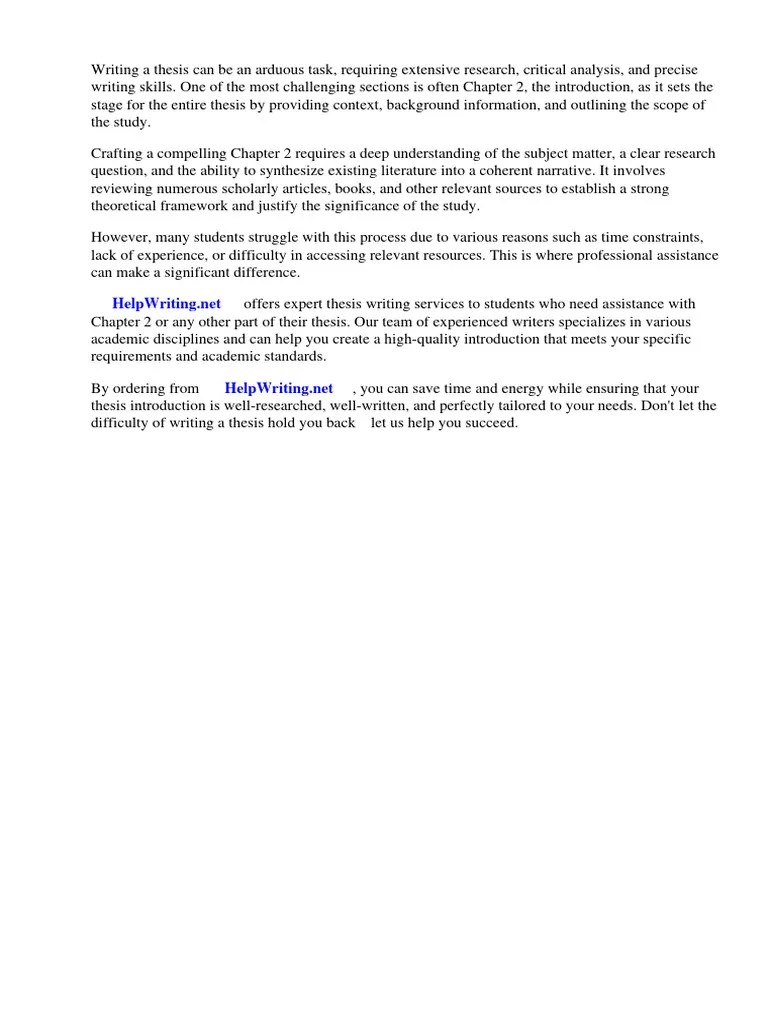 Chapter 2 Thesis Introduction Sample | PDF | Thesis | Computer Network