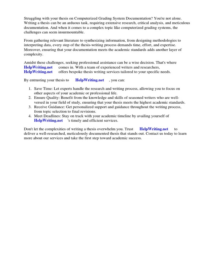 Computerized Grading System Thesis Documentation | PDF | Information | Teachers