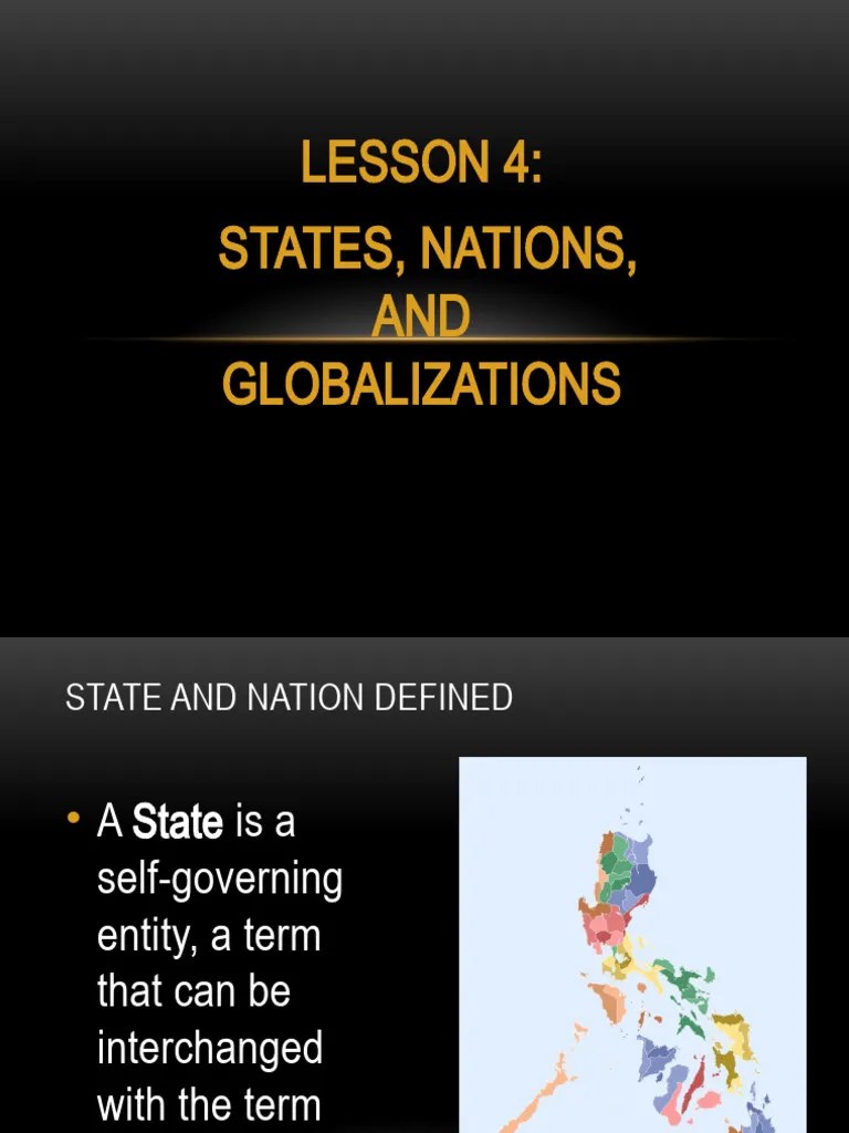 Lesson 3 State Nation And Globalization | PDF | Globalization | Nation