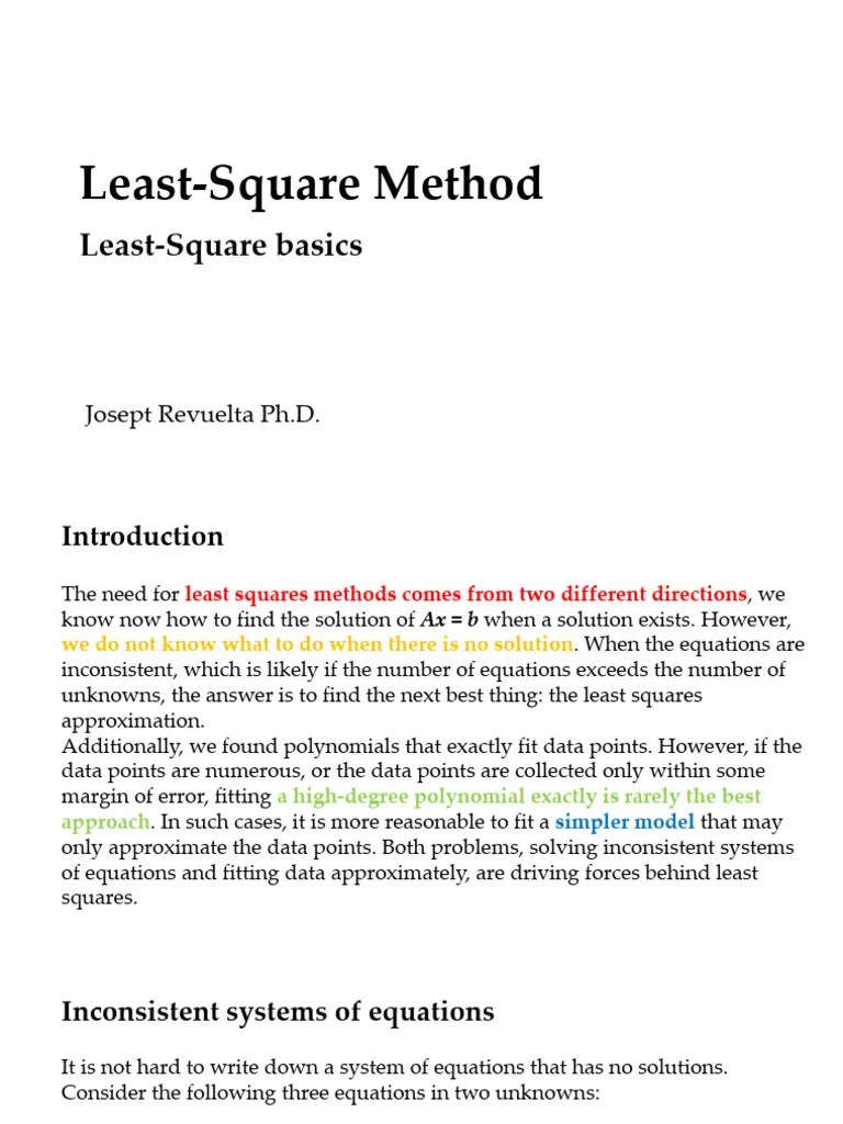 Least-Square Method | PDF | Least Squares | Matrix (Mathematics)