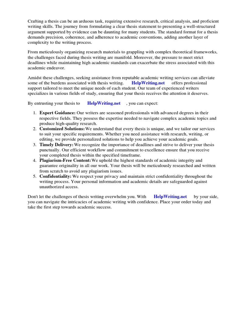 Thesis Standard Format | PDF | Thesis | Paragraph
