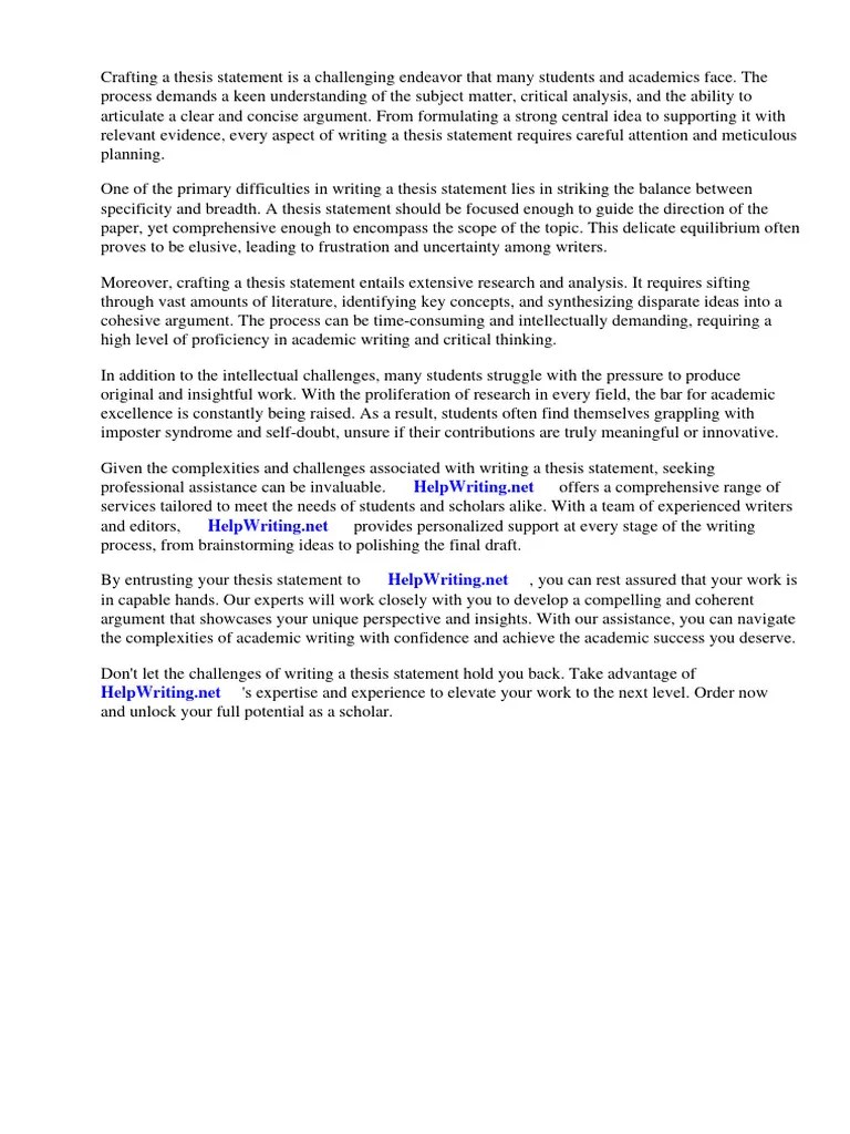 Writing Better Thesis Statements | PDF | Essays | Thesis