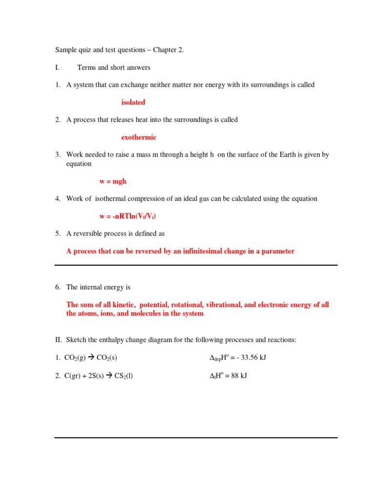 Enthalpy Exercises | PDF | Gases | Thermodynamics
