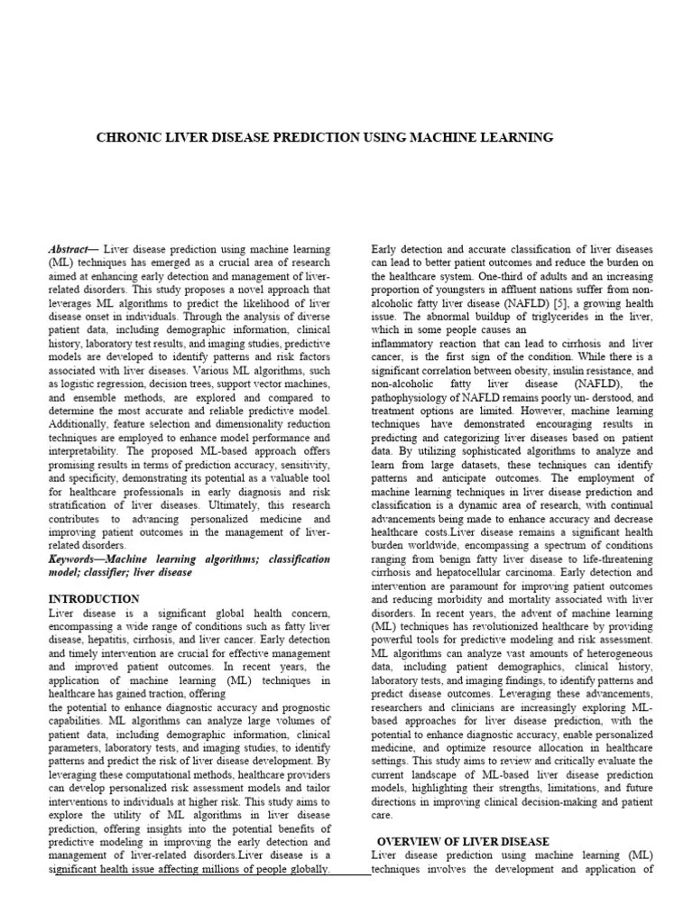 Paper 99-Liver Disease Prediction And Classification Using Machine ...