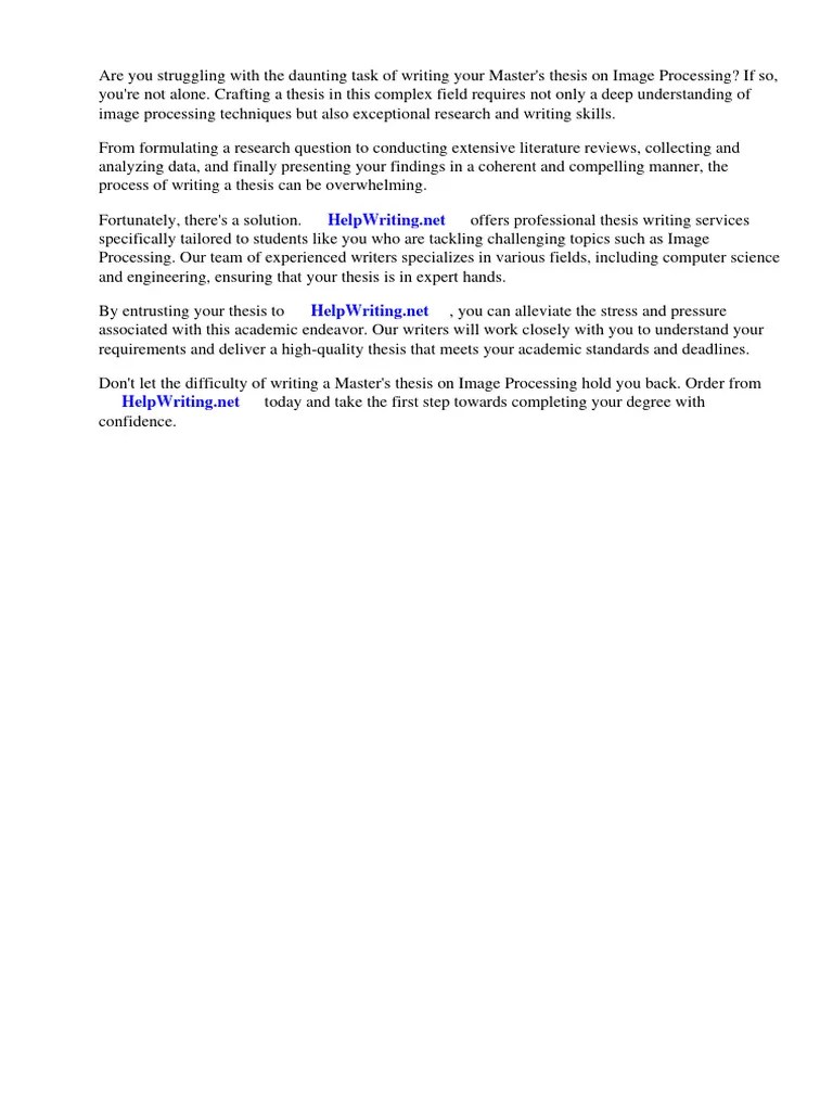 Master Thesis Image Processing | PDF | Thesis | Information