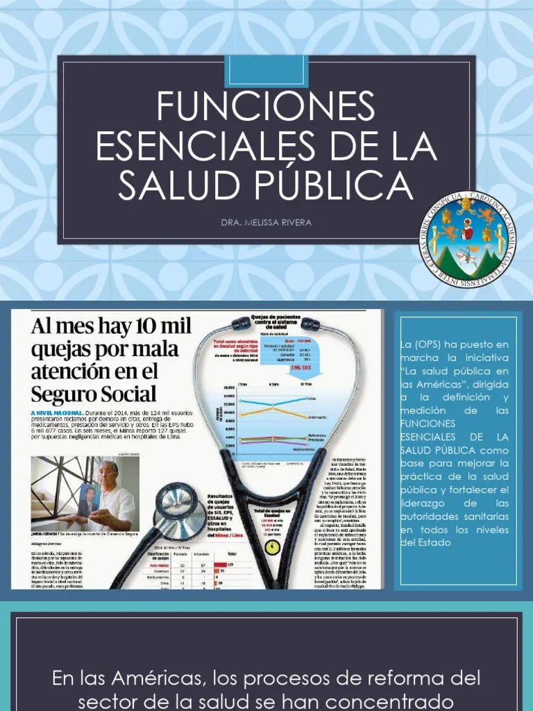 FUNCIONES ESENCIALES DE LA SALUD PÃ BLICA - PPTX 2 | PDF | Salud ...