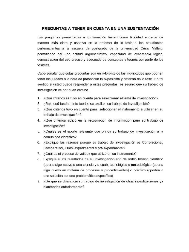 PREGUNTAS DE TESIS | PDF