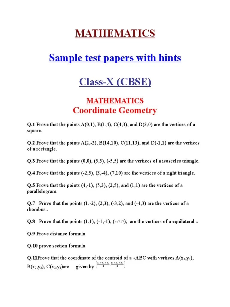Coordinate Geometry | Download Free PDF | Cartesian Coordinate System | Triangle