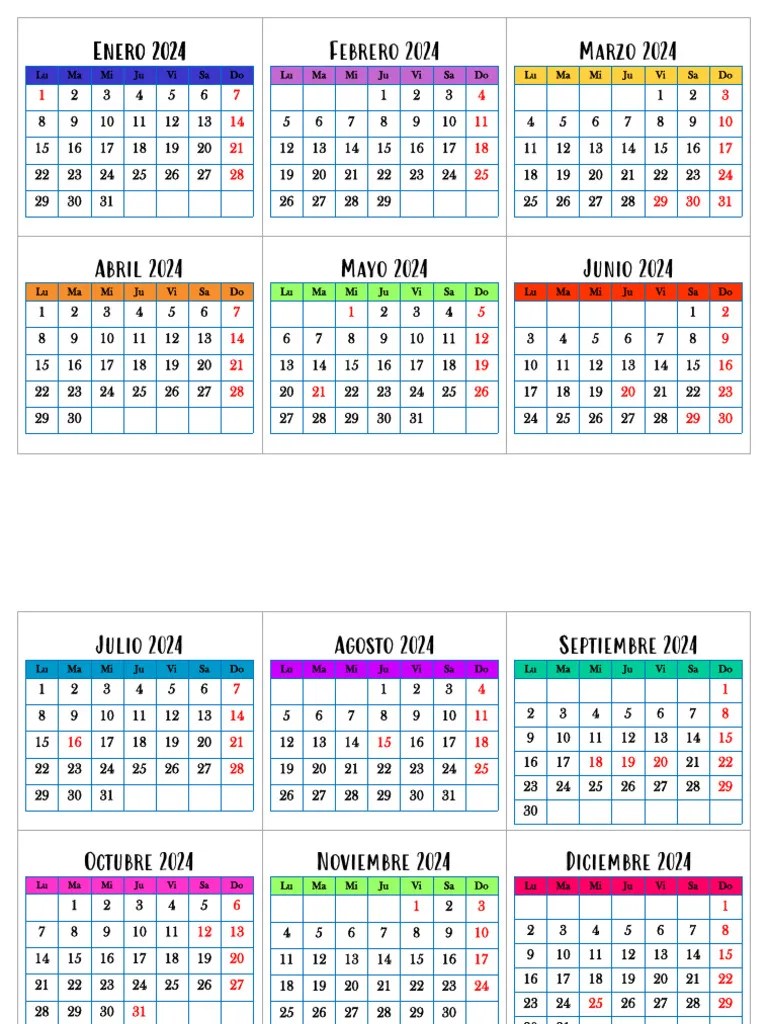 Mini Calendarios 9cm | PDF