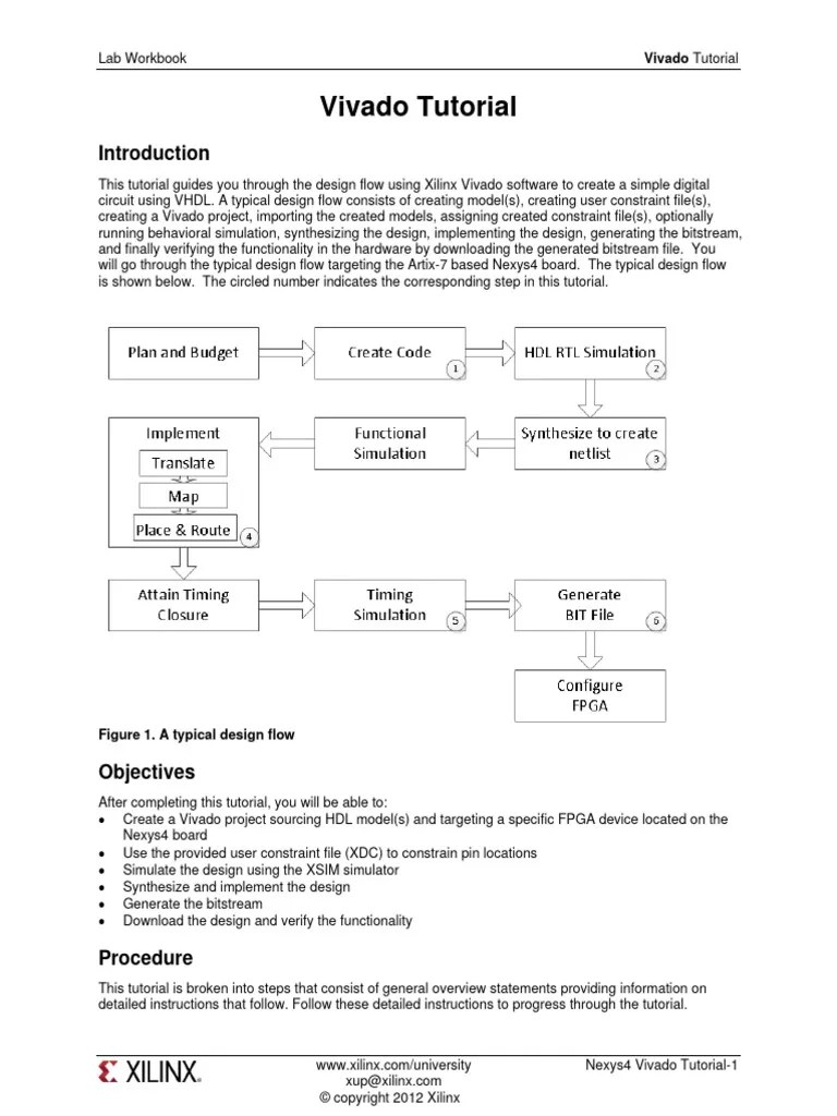 VHDL Tutorial Vivado | Download Free PDF | Vhdl | Hardware Description ...