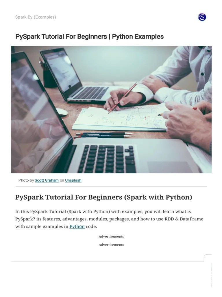 PySpark Tutorial For Beginners - Python Examples - Spark By (Examples ...