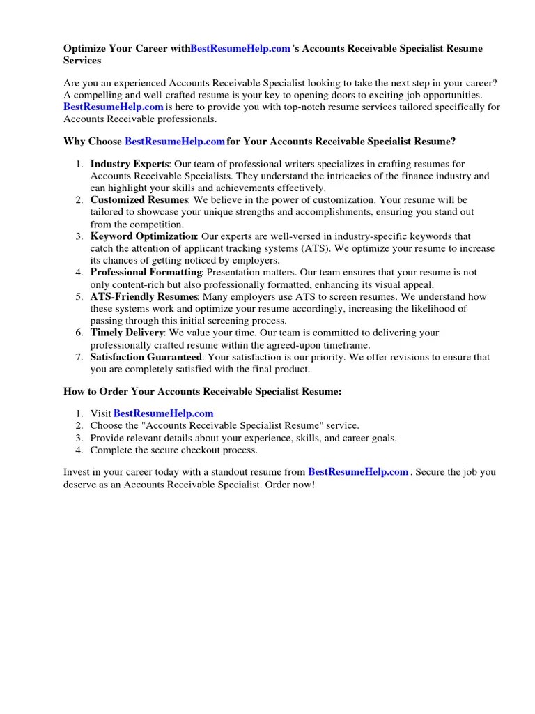 Accounts Receivable Skills Resume | PDF | Résumé | Accounts Payable