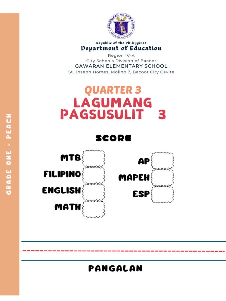 2024 Q3 Summative Test 3 | PDF