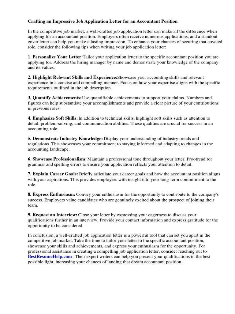 Accountant Application Letter Template In Blue And White - Colorful Art Collection - HD Quality