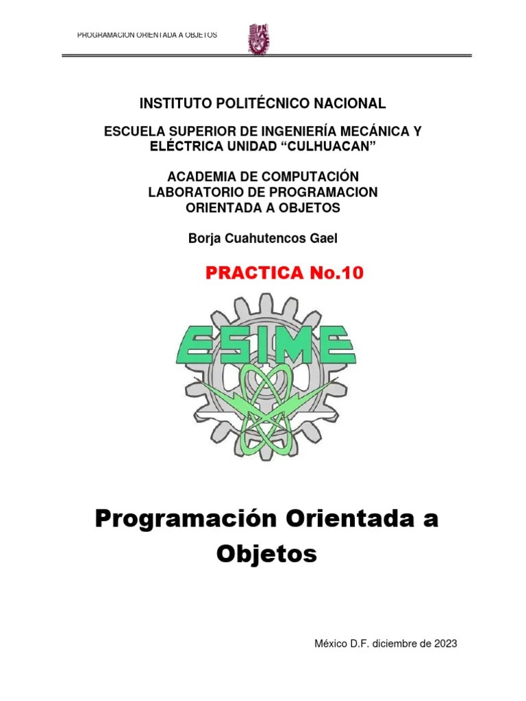 PracticaNo.10 POO-CONSTRUCTOR | PDF