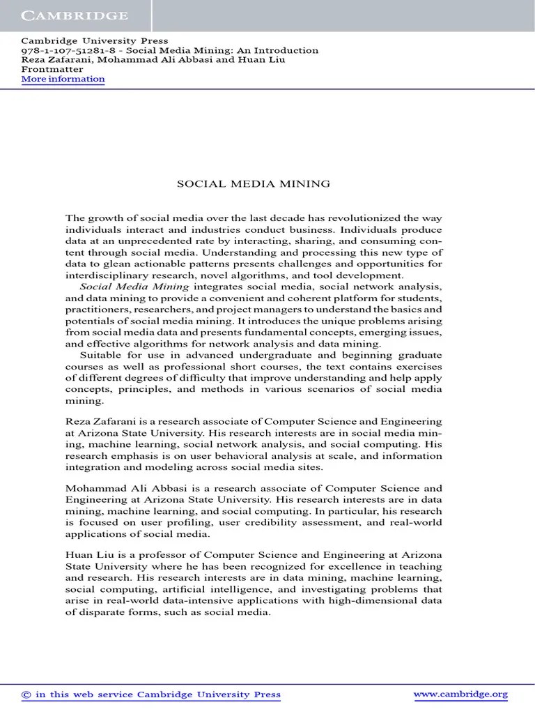 Social_media_mining | PDF | Social Media | Popular Culture & Media Studies