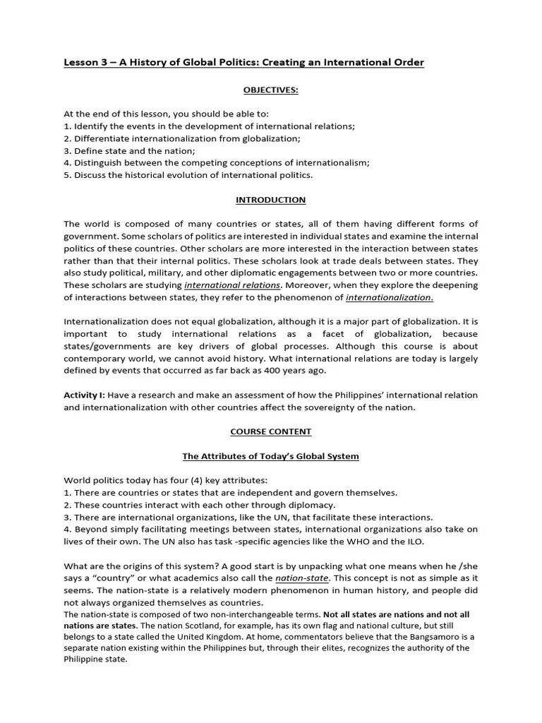 Contemporary Module 1 Lesson 3 4 And Module 2 Lesson 1 | PDF | United ...