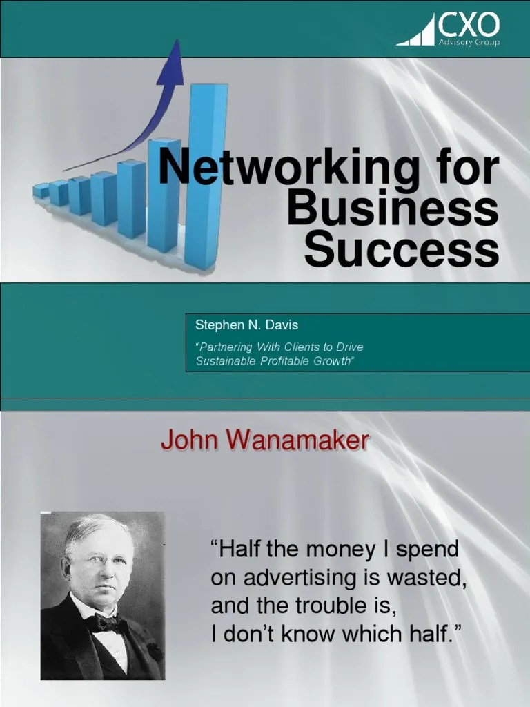 Networking For Business Success | PDF | Sales | Strategic Management