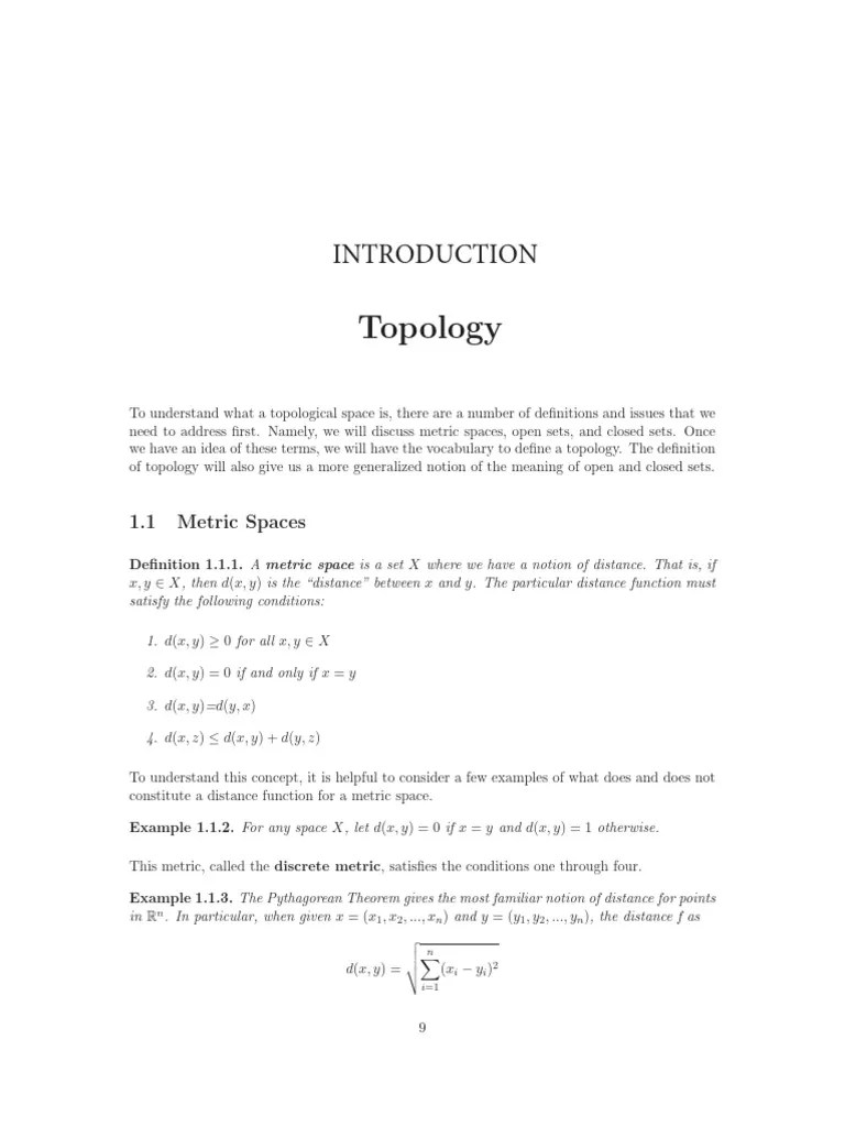 Introduction To Topology | PDF | Functions And Mappings | Space ...