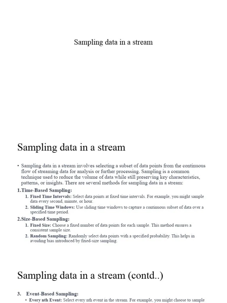 Sampling Data In A Stream | PDF