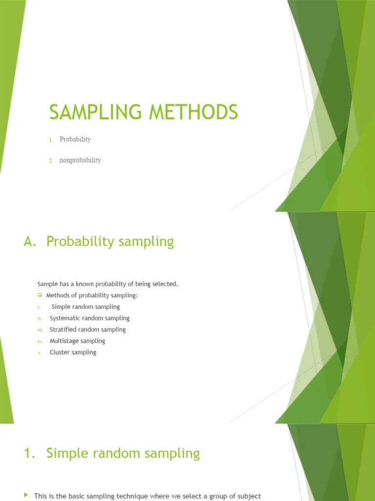 SAMPLING METHODS 5 | PDF | Sampling (Statistics) | Stratified Sampling