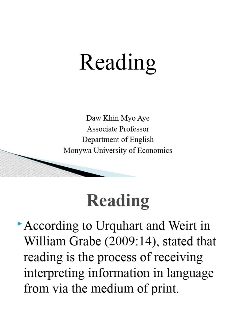 Reading | PDF | Reading Comprehension | Cognition