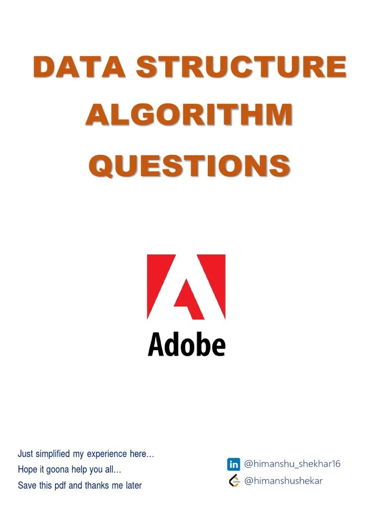 Adobe DSA Question | PDF | Computer Programming | Algorithms And Data ...