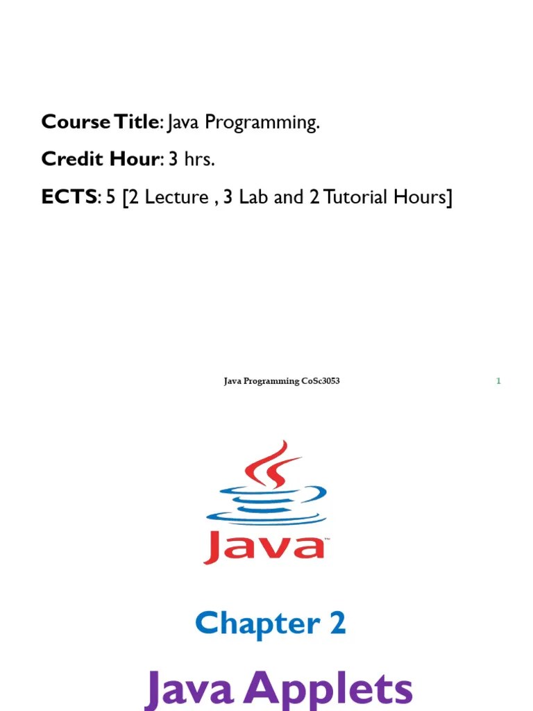 Chapter 2 Java Applet | PDF | Java (Programming Language) | System Software