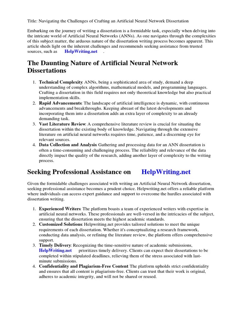 Artificial Neural Network Dissertation | PDF | Artificial Neural ...