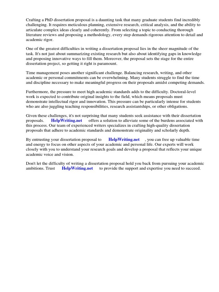 Writing PHD Dissertation Proposal | PDF | Thesis | Doctor Of Philosophy