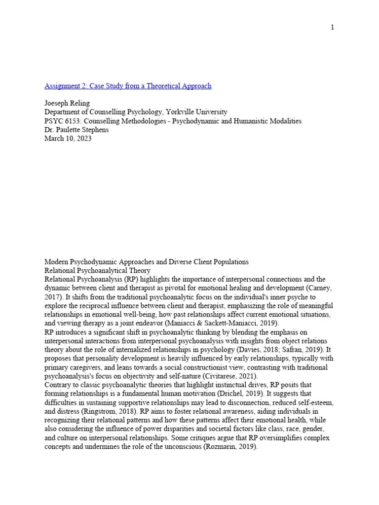 Modern Psychodynamic Approaches And Diverse Client Populations JS | PDF ...