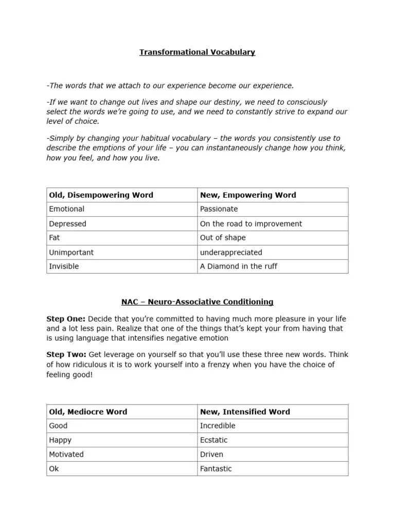 Transformational+Vocabulary | PDF