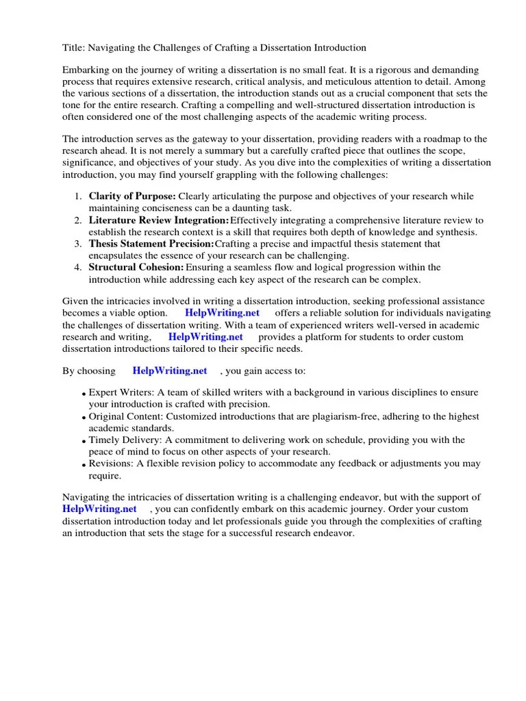 Tips On Writing A Dissertation Introduction | PDF | Thesis | Methodology