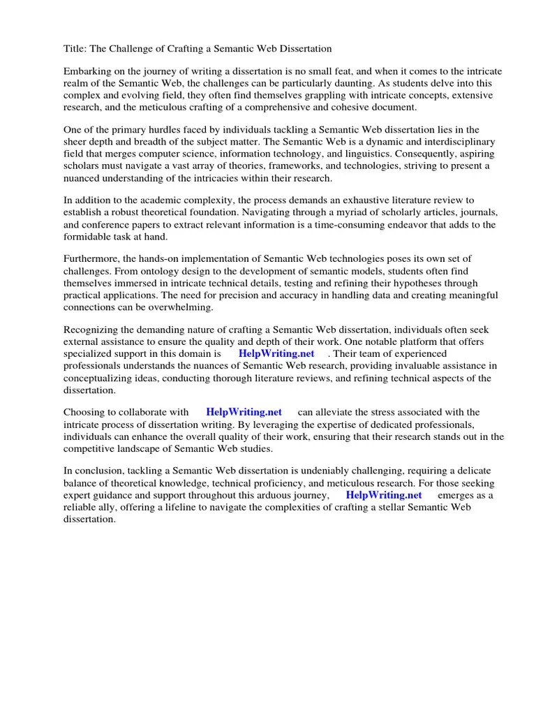 Semantic Web Dissertation | PDF | Ontology (Information Science ...