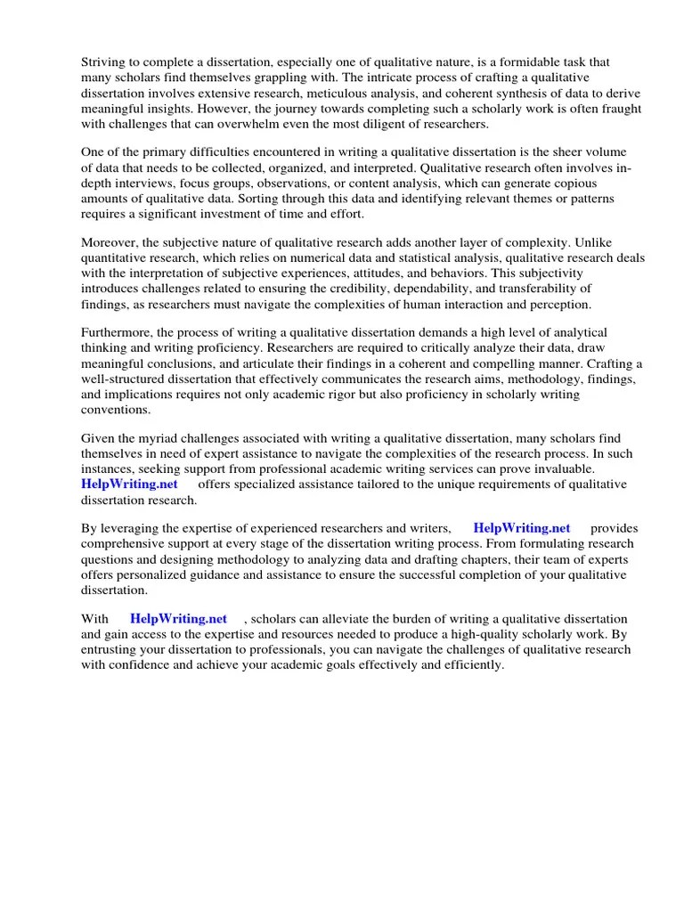 Dissertation Qualitative | Download Free PDF | Methodology ...