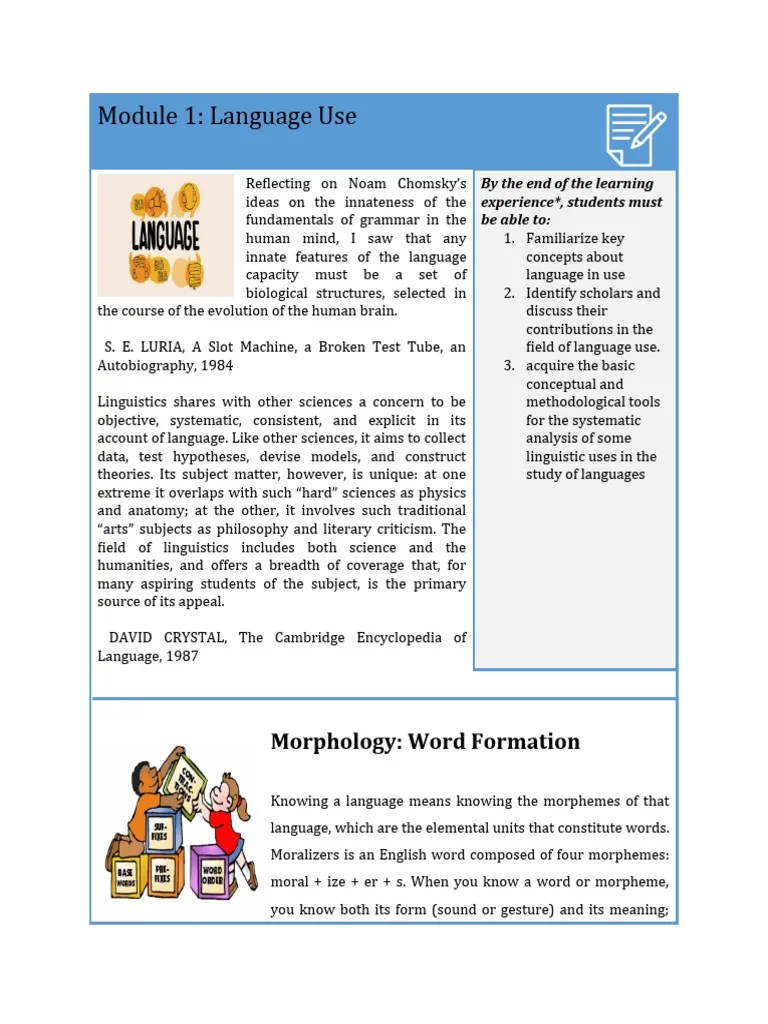 Chapter2 Morphology | PDF | Morphology (Linguistics) | Word