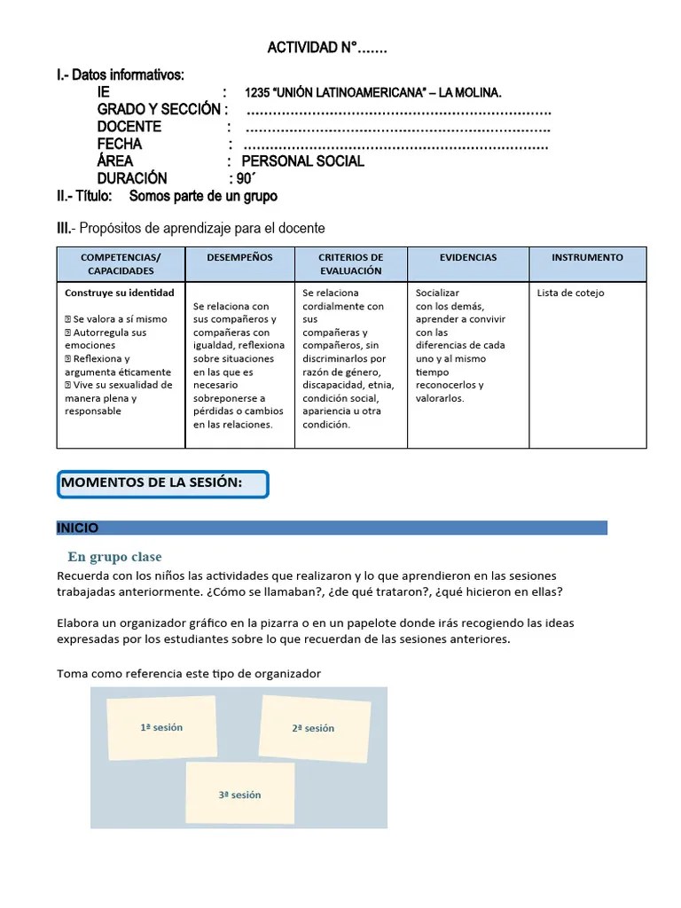 Sesion De Sexto Grado | PDF