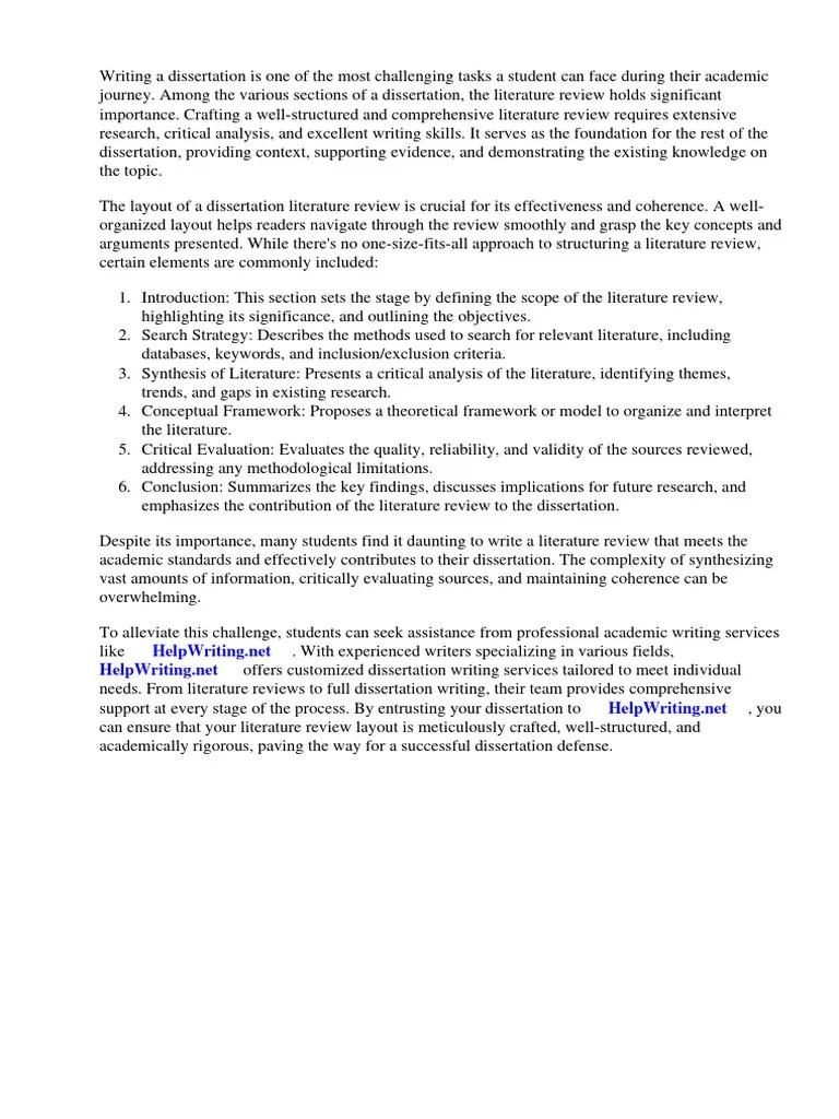 Dissertation Literature Review Layout | Download Free PDF | Critical ...